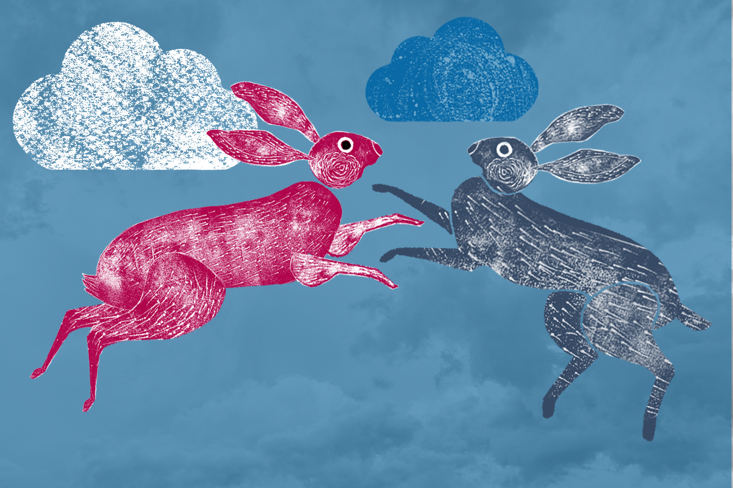 hares and clouds