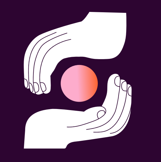 hands holding a sphere