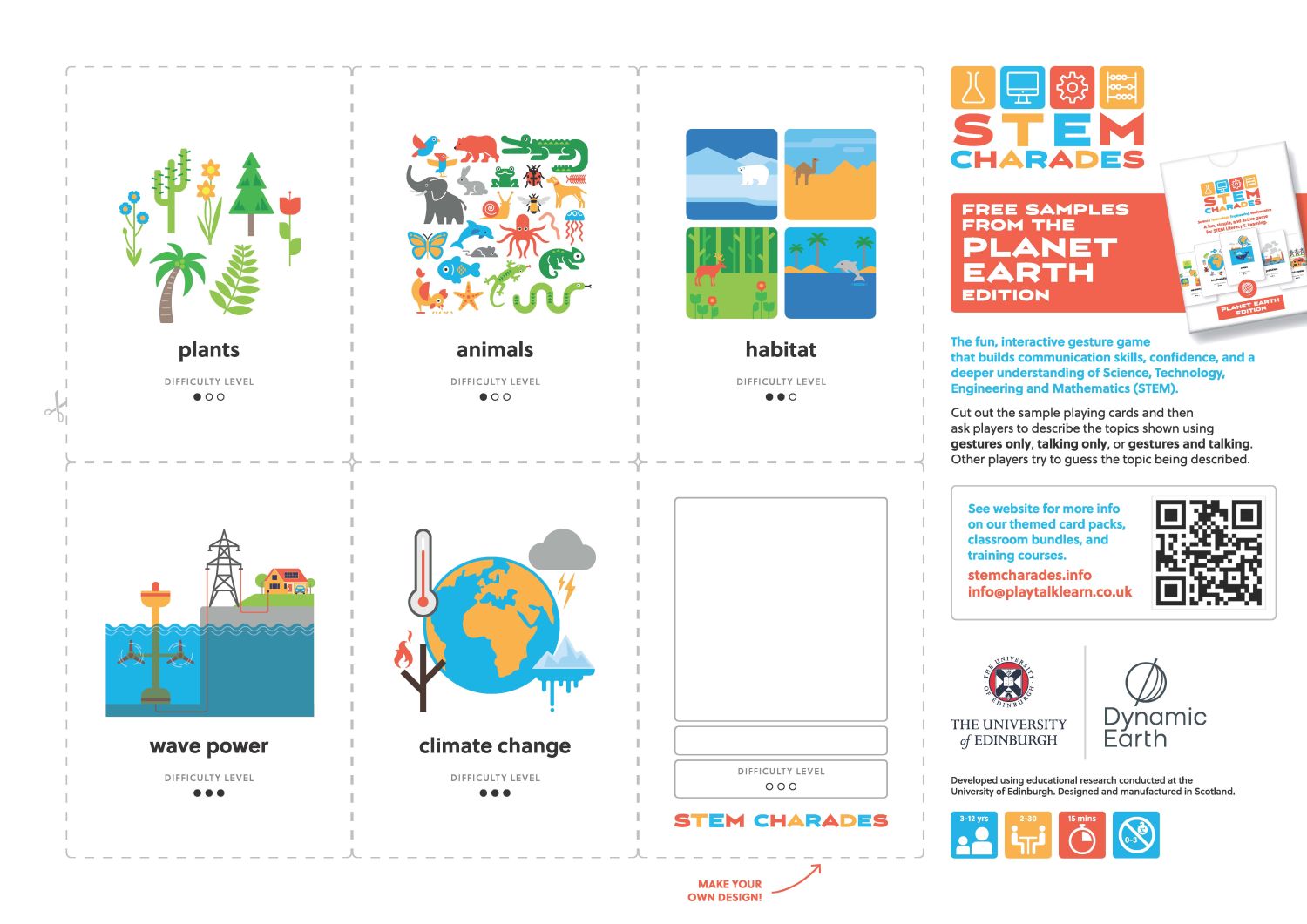 leaflet cover of STEM Charades planet earth