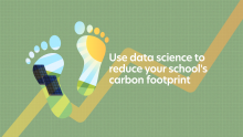 Decorative image combining footprint with data visualisation