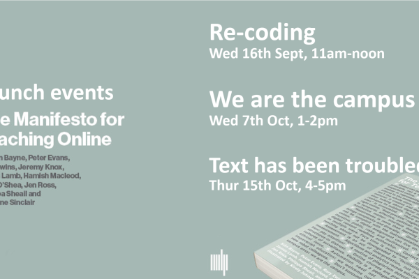 Manifesto for Teaching online launch event titles