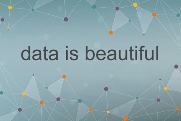Image of connected dots with the title 'data is beautiful'