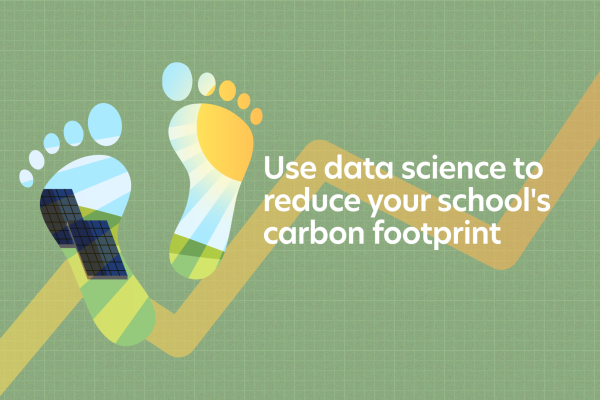 Decorative image combining footprint with data visualisation