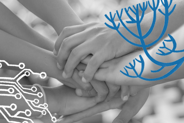 Decorative image of hands grouped together